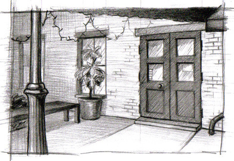 Sketch of Savannah's Farmer's Market detail view