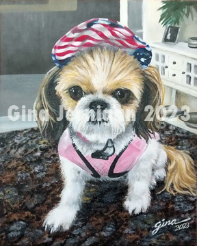 Oil painting titled Patriotic Swagger